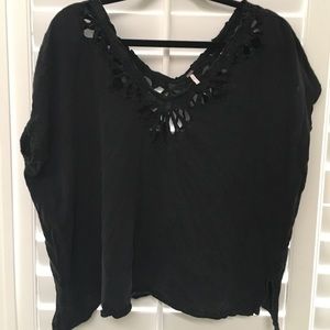 Free people faded black cut out tee size M
